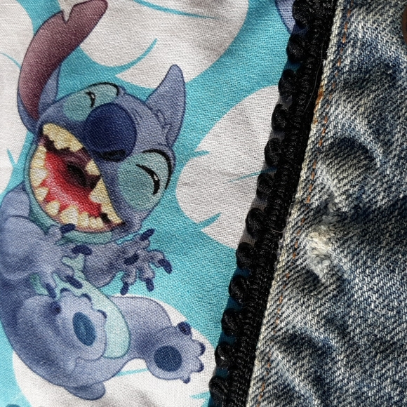 Levis XS Stitch Customized Distressed Jean Denim Jacket - Picture 8 of 17